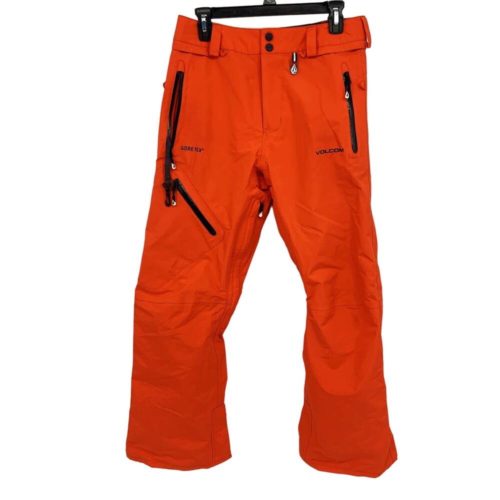 Volcom Gore-Tex Let It Storm Orange Snow Ski Snowboard Pants Pockets Size XS